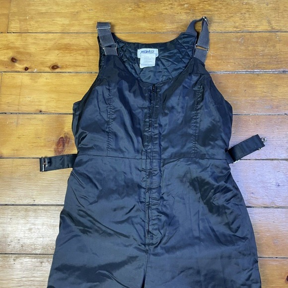 Vintage Midwest Fox Point Bib Snow Pants Overalls Womens L Solid Black - Picture 4 of 5